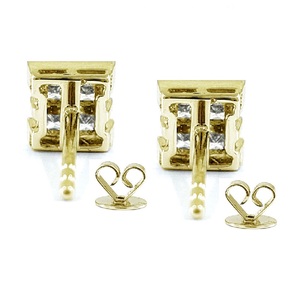Joyería al por mayor bastante mejor calidad 18K oro sólido diamante natural forma redonda lindos pendientes de tuerca para mujer boda - Product Image 3