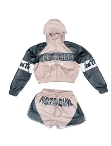 2 Piece Reflective Tracksuit Windbreaker <b>Shorts</b> Set 100% Nylon Mid Waist Drawstring Closure Casual Men's Windbreaker <b>Shorts</b> - Product Image 3