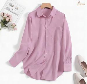 Camisa Casual Elegante de Verano para Mujer, con Cuello Camisero, Manga Raglán, Bordado Vintage, Color Sólido, para Primavera, Otoño y Oficina - Product Image 3