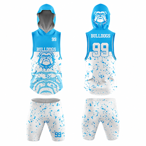 Conjunto de Uniforme de Fútbol 7v7 Personalizado Sublimado, Camiseta sin Mangas con Capucha, Pantalones Cortos, Diseño con Gráficos de Salpicaduras de Pintura, Ropa de Compresión para Entrenamiento de Equipo - Product Image 1