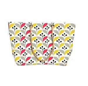 Vente en gros de sac fourre-tout en toile de coton écologique avec fermeture à glissière logo personnalisé imprimé pour l'épicerie de plage shopping des femmes - Product Image 1