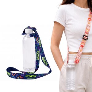 Sangle de bouteille d'eau d'extérieur avec logo personnalisé et boucles réglables, cordon bandoulière pour la course, la randonnée et les événements sportifs - Product Image 1