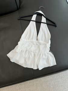 Chaleco de punto con encaje para mujer, cuello en V, con botones, sin mangas, cárdigan, top informal de verano personalizado, blusa tipo chaleco - Product Image 2
