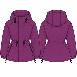 Chaqueta Cortavientos Ligera Impermeable para Mujer, con Capucha, Estampado Deportivo, Transpirable, Resistente al Viento, para Actividades al Aire Libre - Product Image 2