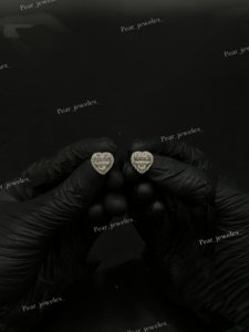 925 <b>Silver</b> Rhodium Plated Heart Shape VVS Moissanite Diamond <b>Stud</b> <b>Earrings</b> Channel Setting Luxury Unisex Party Everyday Wear - Product Image 1