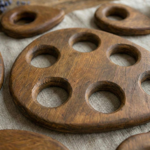 Bandeja para Huevos de Madera con Forma Ovalada, Organizador Decorativo para Almacenamiento de Huevos, para Encimera de Cocina, Mesa de Desayuno, Despensa, Cocina Estilo Rústico - Product Image 1