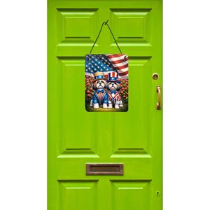 All American Shih Tzu Wall <b>Door</b> Hanging Prints 12x16 Multicolor Aluminum Metal <b>Sign</b> for Kitchen <b>Bathroom</b> Plaque Home Decor Front - Product Image 2
