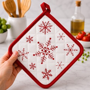 Porte-casserole décoratif de Noël, couleur et taille personnalisées, 100% coton, écologique, résistant au four, passe au lave-vaisselle - Product Image 1