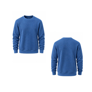 <b>Men</b> Waffle Knit Sweatshirt <b>Long</b> <b>Sleeve</b> Crew Neck Pullover Casual Thermal Textured <b>Top</b> Embroidered Eco-Friendly Custom OEM - Product Image 6