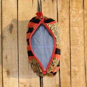 Tissu en coton à motif tigre, fait main et écologique, pour ensemble de sacs, 3 trousses de rangement, pochettes à maquillage, pochettes cosmétiques, fermeture éclair - Product Image 4