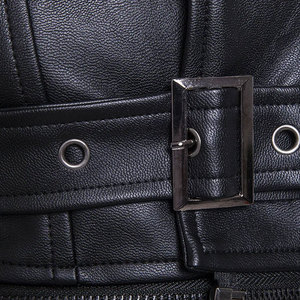 Best Sale Men's Genuine Leather Canvas <b>Mandarin</b> <b>Collar</b> <b>Jacket</b> High Street Style Slim Fit Breathable Winter Front Logo - Product Image 6