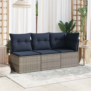 Canapé de jardin gris 21,65 x 24,41 x 27,17 pouces en polyrotin - Product Image 1