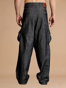 Jeans de Mezclilla para Hombre Abdul Royal World Export, Ecológicos, de Algodón, Corte Holgado, Azul Negro, Elásticos, Cintura Media, Pierna Ancha, Desgastados, Casuales - Product Image 2
