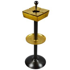 Four Smokeless Gold Plated American Style <b>Ashtrays</b> for Home Hotel Bar and Restaurant Design Elegant Floor Decor - Product Image 1