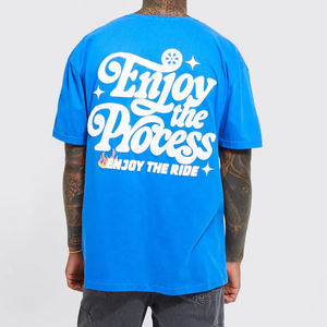 Camisetas de Verano de Talla Grande con Estampado Puff en Felpa de Poliéster/Algodón, Diseño en Blanco, Cuello Redondo, Manga Corta, Secado Rápido para Hombre y Mujer - Product Image 4