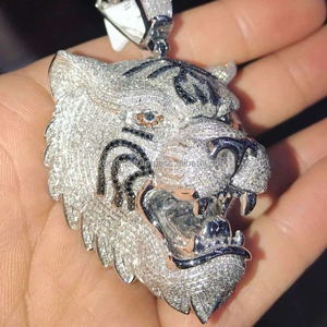 Elegantes Colgantes de Plata de Ley 925 para Hombre, Estilo Iced con Moissanita como Piedra Principal, Engaste de Bisel, Joyería Hip-Hop, Regalo, Certificado IGI - Product Image 4