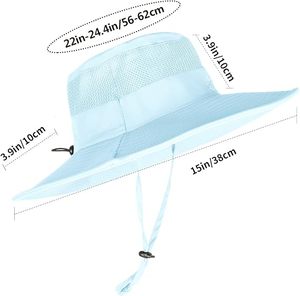 Chapeau Bob Bleu Clair avec Sangle Réglable, Style Toile en Polyester Couleur Unie, Idéal pour l'Extérieur et l'Été, Décontracté pour Hommes - Product Image 2