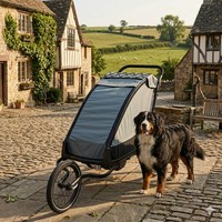 KS-6200 Großer Haustier-Fahrradanhänger Großer Hundebuggy Unabhängige Aufhängung Leichtbauweise Perfekter Begleiter für Outdoor-Abenteuer