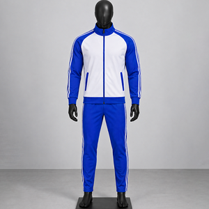 Ensemble de survêtement unisexe en polyester à fermeture éclair intégrale, col montant, veste de sport à manches longues et pantalon pour l'entraînement en salle de sport, cadeaux de bienvenue, durable - Product Image 1