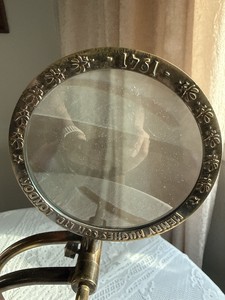 Brass HENRY HUGHES SON Adjustable Magnifier Vintage <b>Folding</b> <b>Desk</b> Magnifying Glass for Reading & Office Decor - Product Image 6