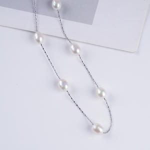 Collar de Perlas de Doble Capa con Diseño de Cielo Estrellado de Alta Gama para Mujer, Cadena de Clavícula con Forma de Arroz para Accesorios de Ropa - Product Image 2