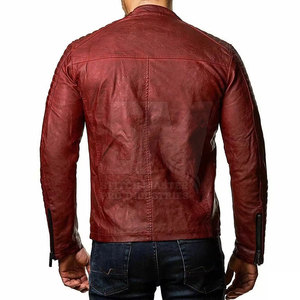 Chaqueta de Motero de Cuero Genuino para Hombre, Diseño de Logotipo Personalizado, Color Sólido, Talla Grande para Adultos - Product Image 2