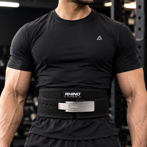 Ceinture de soutien lombaire en néoprène Rhino Fitness pour la musculation, réglable, enveloppante, pour adultes, noire - Product Image 4