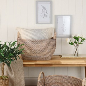 Purbeck Rattan Round <b>Wicker</b> <b>Storage</b> <b>Basket</b> Handmade Natural Rattan Modern Eco-Friendly Multifunction Artex Green Earth Hanoi - Product Image 5