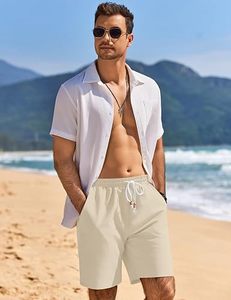 Men's Premium Mid Waist Front Logo <b>Stretch</b> Moisture-Wicking Chino <b>Shorts</b> Casual Summer Wear Smart Casual Golf - Product Image 2