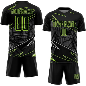 Ensemble d'uniformes de football personnalisés de haute qualité, 100% polyester, col rond, manches courtes, séchage rapide, unisexe, adulte, logo personnalisé, nom de l'équipe - Product Image 1