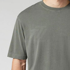 T-shirts classiques à col rond pour hommes, coupe ample, col en tricot côtelé, coton doux et confortable, respirant, logo sur le devant, vêtements de sport - Product Image 5
