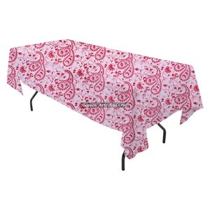 Nappe rectangulaire en coton 100% de qualité supérieure, lavable, élégante, pour mariages, banquets, style moderne, imprimé à motifs. - Product Image 4