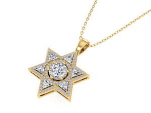 จี้เพชรรูปดาวทรงสามเหลี่ยม สร้อยคอชุบโรเดียม ทอง 10K 14K 18K เงิน 925 935 ของขวัญหมั้น เครื่องประดับชั้นดี - Product Image 3