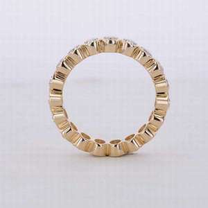 Unisex 14K Solid <b>Gold</b> 14K <b>Gold</b> Plated Luxury <b>Cocktail</b> <b>Ring</b> Lab Grown Diamond Pave Setting Engagement Third Party Certified - Product Image 3
