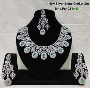 Traditional Ethnic Alloy Silver Plated Coral Flower Design High Quality Choker <b>Set</b> Earrings Necklace Women's Wedding Party Gift - Product Image 1
