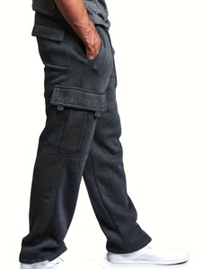 Pantalon de jogging cargo droit pour homme, personnalisable, de haute qualité, style décontracté, avec braguette boutonnée, en coton, pour l'automne - Product Image 4