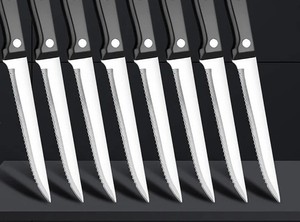 Custom Handmade Eight-Piece Chef Set Stainless Steel Blades 67-Layer Straight Edge Ambidextrous <b>Sharp</b> Durable Wood Handles - Product Image 2