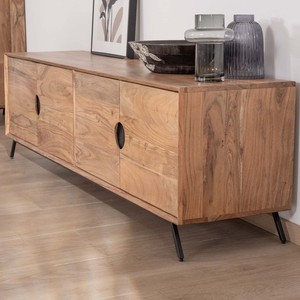 Mueble para TV Vandana Silver Grain de 4 puertas en madera de acacia Spot 180 cm - Product Image 3
