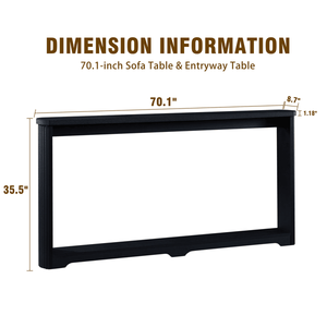 Consolle portaoggetti con texture ondulata da 178,5 cm, tavolino stretto in legno per ingressi, si adatta perfettamente a qualsiasi divano - Product Image 4