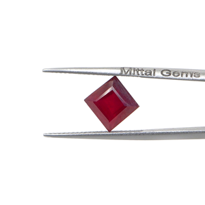 Rubis naturels de Bangkok, carrés calibrés de 7 mm, pierres précieuses de rubis naturelles facettées, prêtes à l'emploi pour la création de bijoux - Product Image 2
