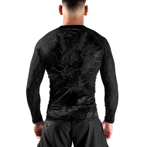 Rashguard de alta movilidad para MMA, tela elástica transpirable, logotipo personalizado, tops de artes marciales BJJ y grappling para hombre, Rash Guard en venta. - Product Image 5