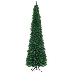 Albero di Natale a Matita Sottile da 2,7 m con 1500 Rami Realistici in PVC e Finitura Floccata, Design Salvaspazio per Angoli Piccoli - Product Image 2