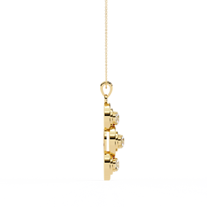 Collar de diamantes de moissanita de corte redondo de 1,25 quilates con colgante de diamante redondo Triple oro blanco de 14 quilates - Product Image 6