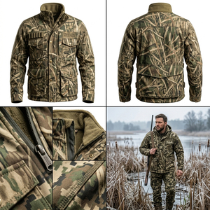 Chaqueta de Caza de Camuflaje Impermeable de Verano Personalizada Premium para Hombre, con Estampado Frontal, de Nailon, Silenciosa, Cortavientos, Táctica para Exteriores - Product Image 6