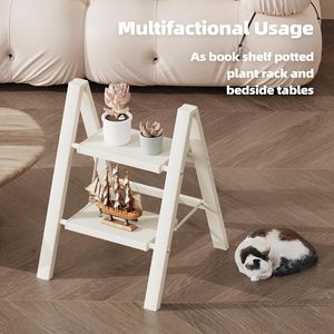 บันไดอลูมิเนียมน้ำหนักเบา 2 ขั้น พกพาสะดวก รับน้ำหนักได้ 330 ปอนด์ พร้อมแผ่นเหยียบกันลื่นขนาดกว้าง สำหรับใช้ในบ้านและสำนักงาน - Product Image 3