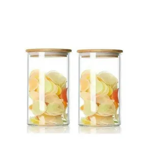 Wholesale BPA Free Borosilicate Glass Food Storage <b>Jar</b> with Airtight Lid for Tea Coffee Sugar - Product Image 3