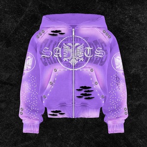 Sweat-shirt à capuche pour homme en coton tricoté, intérieur brossé, poche kangourou, col et poignets côtelés, style urbain streetwear - Product Image 1