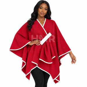 HMR Sorority Sisterhood <b>Cape</b> Knitted Weave Clothing Open Front Casual Winter Cardigan Poncho Sweater - Product Image 1