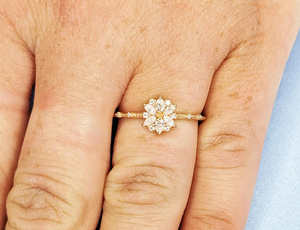 Anillo Moderno de Oro con Corte de Pera, Estilo Punk, con Diamantes Cultivados en Laboratorio, Certificado IGI, Joyería Unisex, Regalo Elegante para Uso Diario, Anillo de Compromiso - Product Image 4