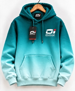 Wholesale Direct OMMIZ INDUSTRY New Design Custom Stitched Black <b>White</b> Fade Fashtion Pullover Sweatshirt <b>Hoodie</b> - Product Image 4